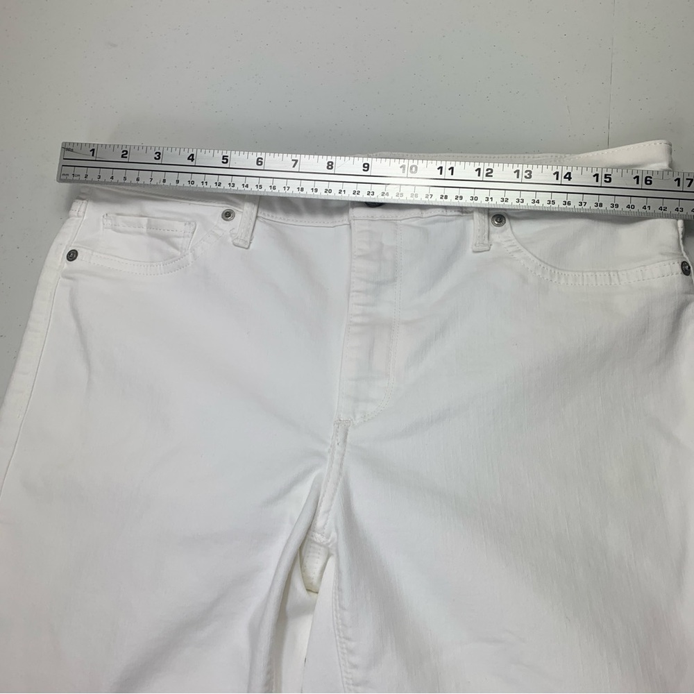 Lucky Brand White Ava Skinny Mid rise Denim Ankle Raw Hem  Jeans-Size 12/31 - Picture 13 of 15